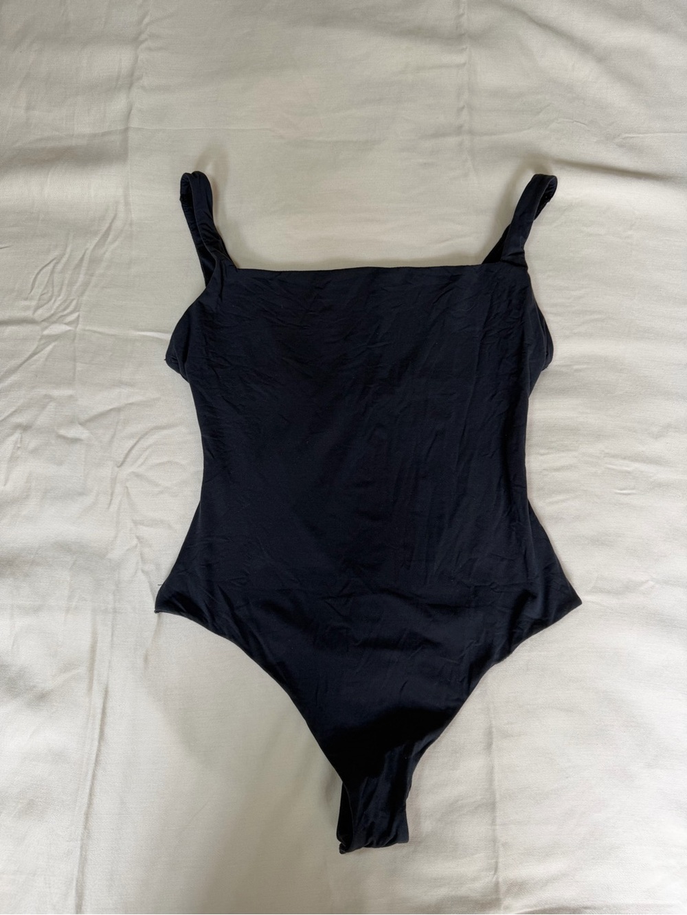 SKIMS Black Square Neck Bodysuit